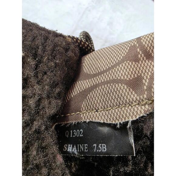 Step Out In Style Coach Brown Boots With Sherpa Lining Size 7.5B - Picture 7 of 7